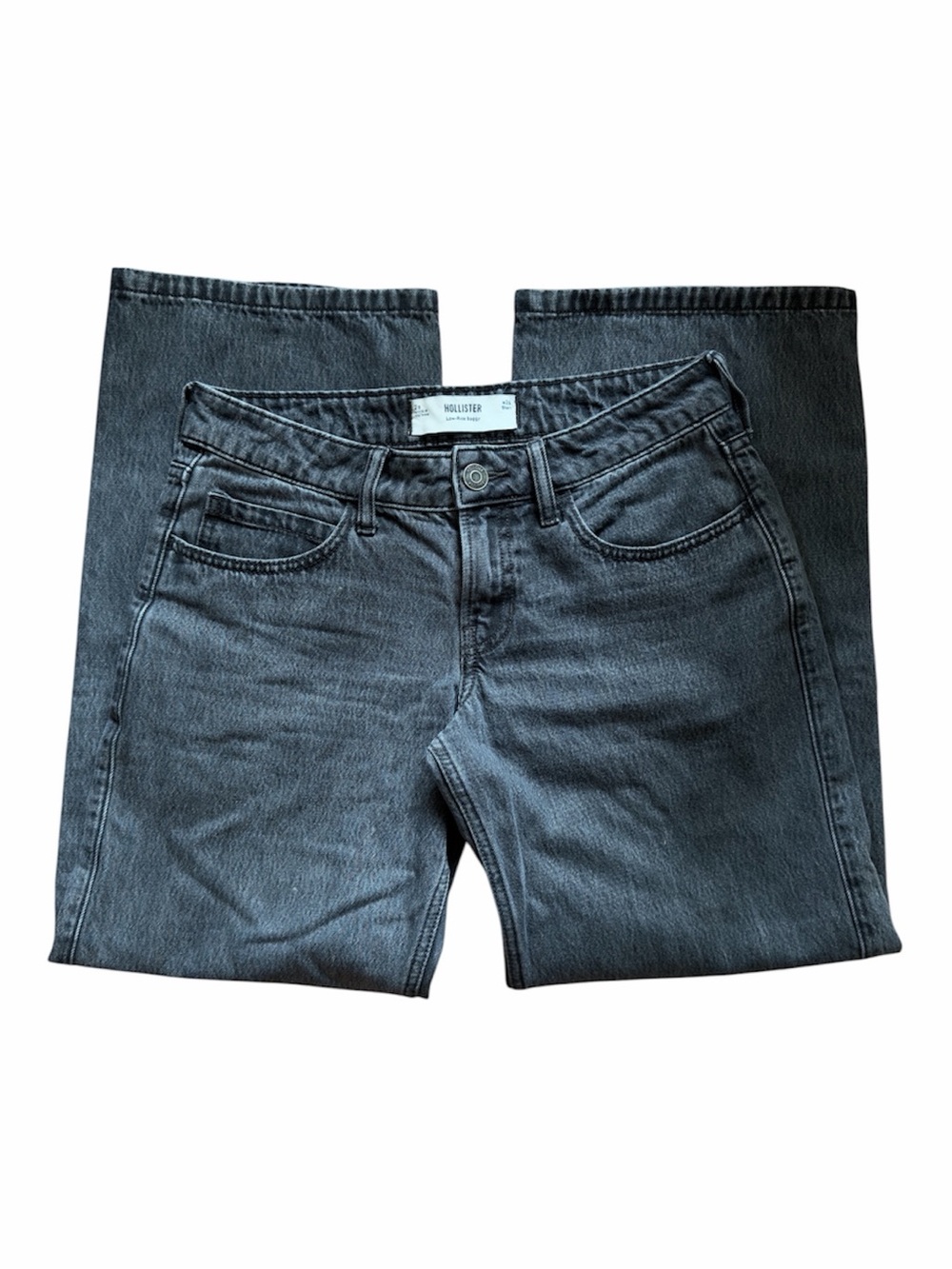 Hollister Women’s Low-Rise Baggy Black Denim Jeans (2s/w26 Short)